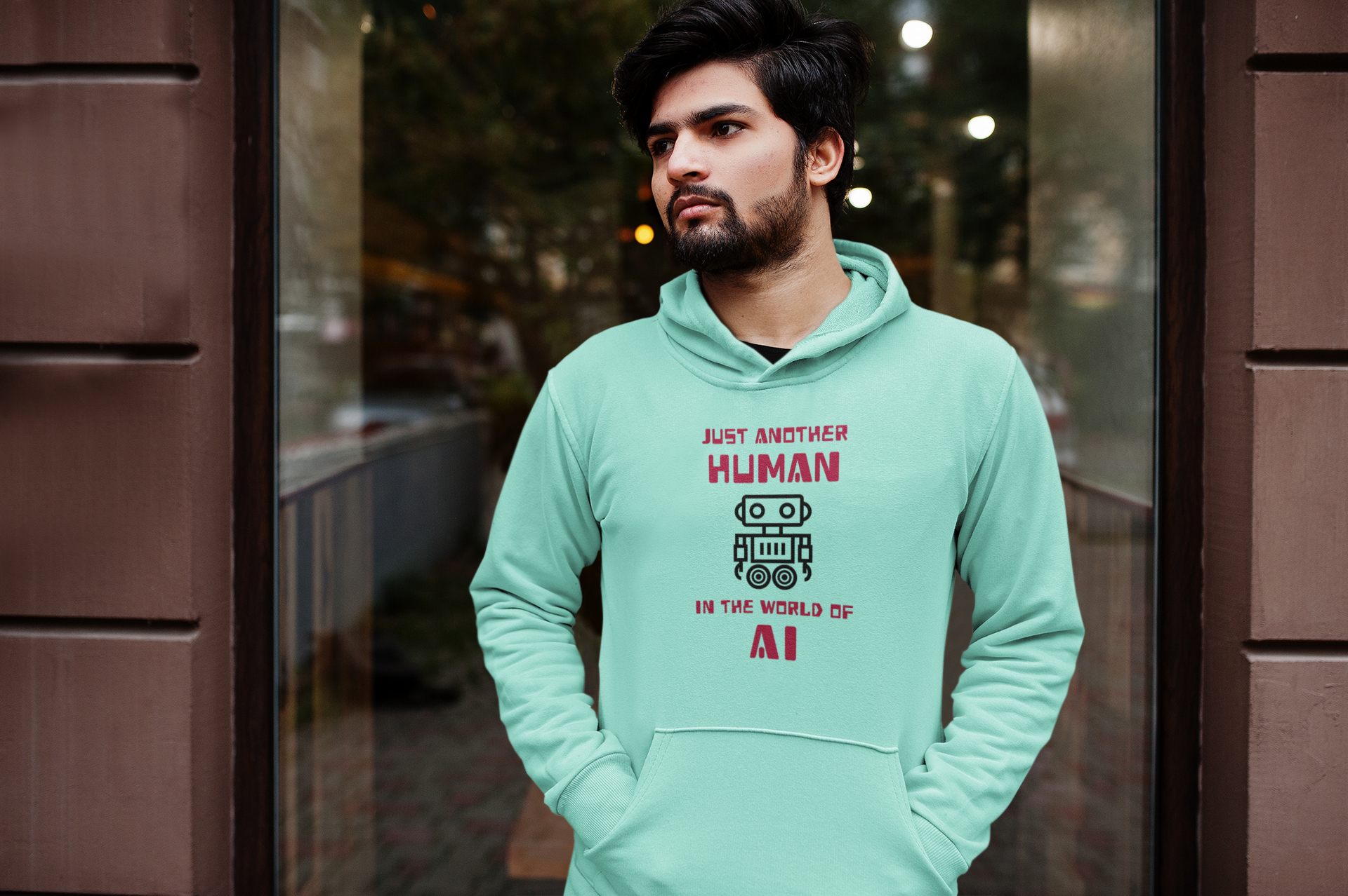 Mr. Human in AI Hoodie