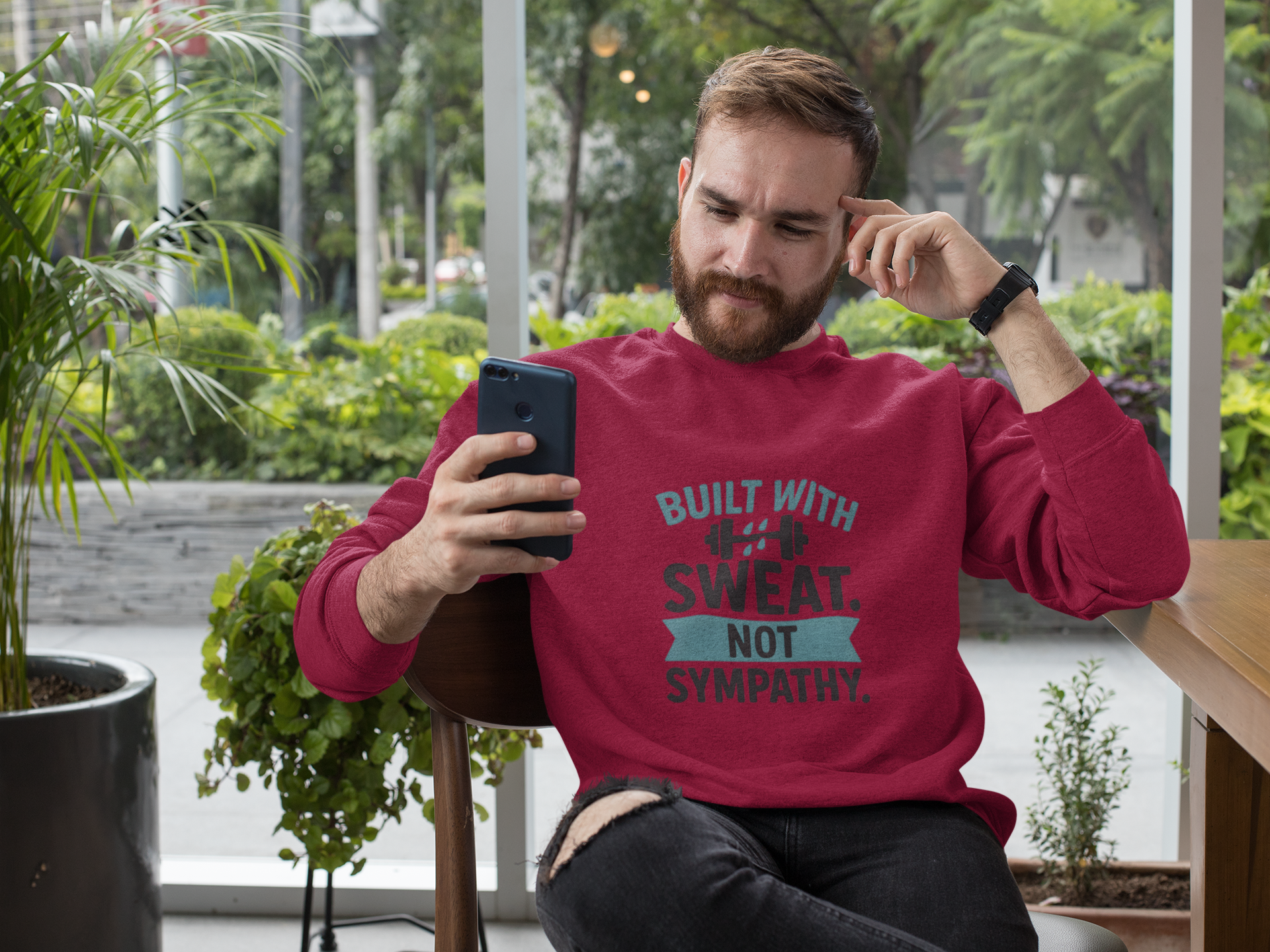 Mr.Sweatshirt Built with Sweat